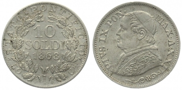 Vatikan 10 Soldi 1868 XXII - Pius IX.